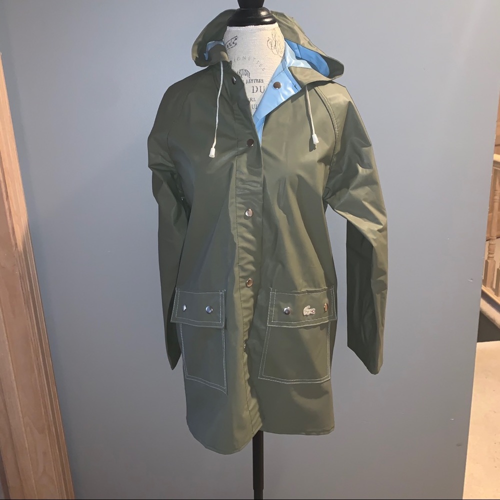 Vintage Lacoste Green Rain Jacket Size Medium